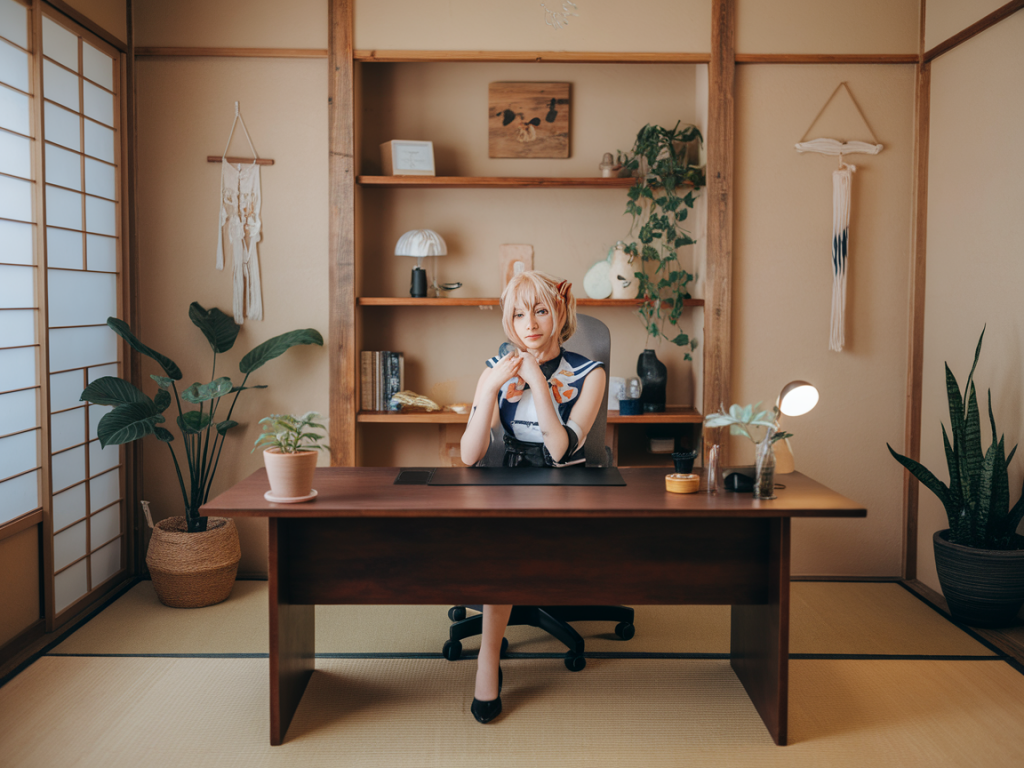 How to recreate nanami's office aesthetic for cosplay photoshoots on a budget